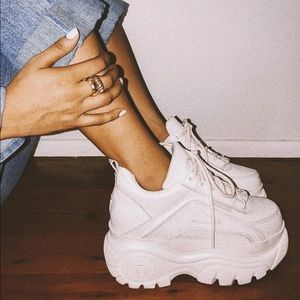 Windsor Smith White Leather Platform Sneakers